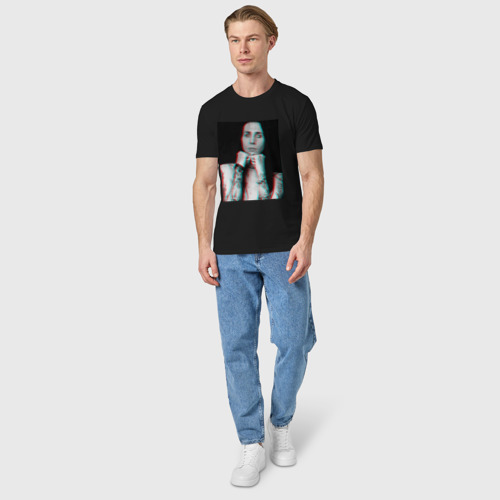 Мужская футболка хлопок Young Marilyn Manson - white text, цвет черный - фото 5