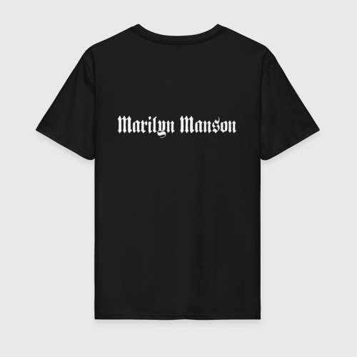 Мужская футболка хлопок Young Marilyn Manson - white text, цвет черный - фото 2