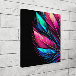 Холст квадратный Букет из цветных перьев - неон - фото 2