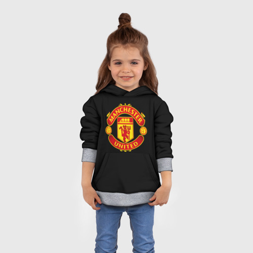 Детская толстовка 3D Manchester United  fc club, цвет меланж - фото 4