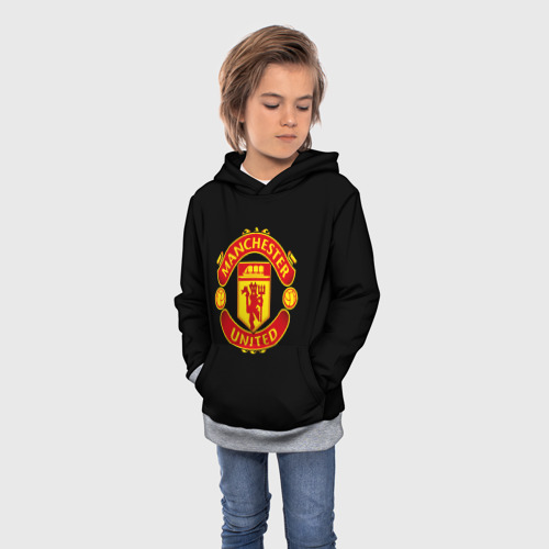 Детская толстовка 3D Manchester United  fc club, цвет меланж - фото 3