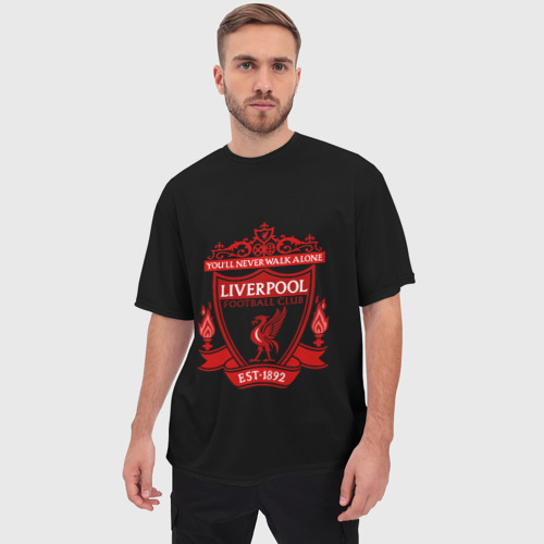 Мужская футболка oversize 3D Ливерпуль фк клуб, цвет 3D печать - фото 3