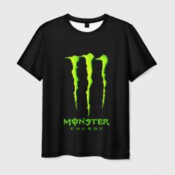 Мужская футболка 3D Monster energy green logo