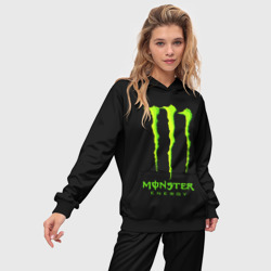 Женский костюм с толстовкой 3D Monster energy green logo - фото 2