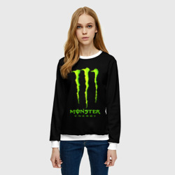 Женский свитшот 3D Monster energy green logo - фото 2