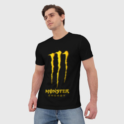 Мужская футболка 3D Monster energy yellow color - фото 2