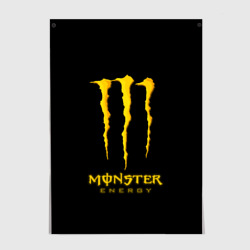 Постер Monster energy yellow color