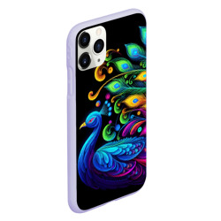 Чехол для iPhone 11 Pro матовый Neon peacock - art - фото 2