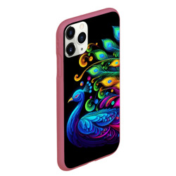 Чехол для iPhone 11 Pro Max матовый Neon peacock - art - фото 2