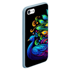 Чехол для iPhone 5/5S матовый Neon peacock - art - фото 2