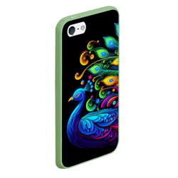 Чехол для iPhone 5/5S матовый Neon peacock - art - фото 2