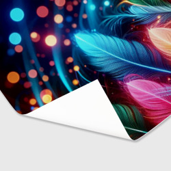 Бумага для упаковки 3D Яркие красочные неоновые перья - фото 2