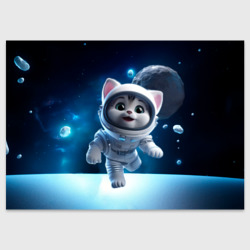 Поздравительная открытка Котёнок в космосе