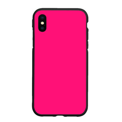 Чехол для iPhone XS Max матовый Неоновый розовый