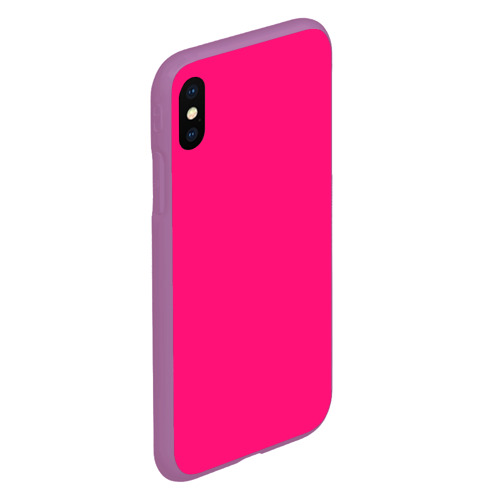 Чехол для iPhone XS Max матовый Неоновый розовый, цвет фиолетовый - фото 3