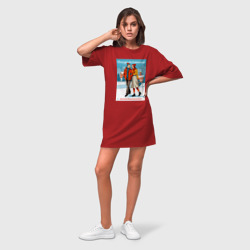 Платье-футболка хлопок MoMo - Фигурное катание облегчает взаимопонимание - фото 2