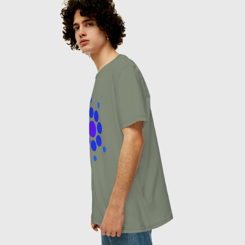 Мужская футболка хлопок Oversize Мандала из окружностей , цвет авокадо - фото 5