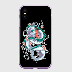 Чехол для iPhone XS Max матовый Тихиро и Хаку - унесенные призраками
