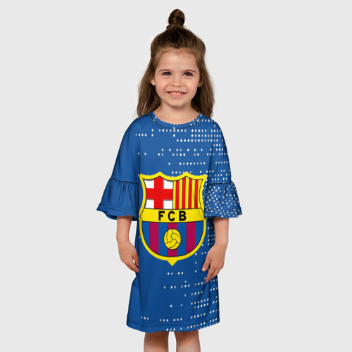 Детское платье 3D Футбольный клуб Барселона - логотип крупный, цвет 3D печать - фото 4