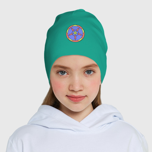Детская шапка демисезонная Колесо окружностей, цвет зеленый - фото 5