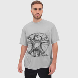 Мужская футболка oversize 3D Мем капибара да Винчи - фото 2