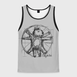 Мужская майка 3D Мем капибара да Винчи