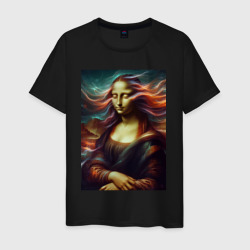 Мужская футболка хлопок Мона Лиза закрыла глаза