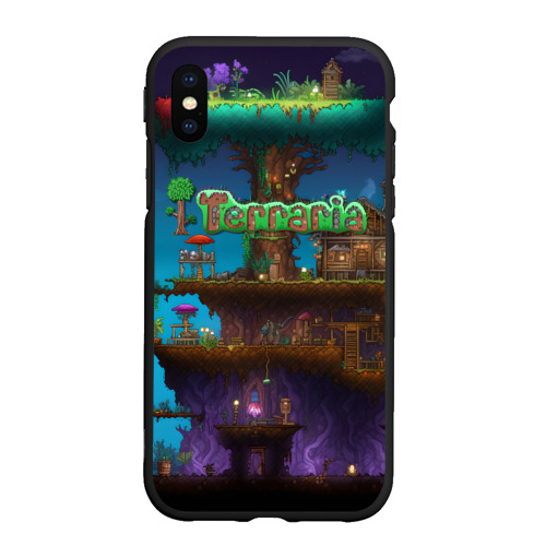 Чехол для iPhone XS Max матовый Terraria big tree, цвет черный