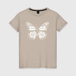 Белая бабочка граффити – Женская футболка хлопок с принтом купить со скидкой в -20%