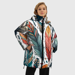 Женская зимняя куртка Oversize Композиция из перьев - фото 2