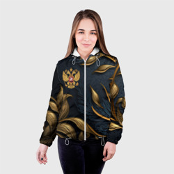 Женская куртка 3D Золотой герб России и узоры лепнина - фото 2