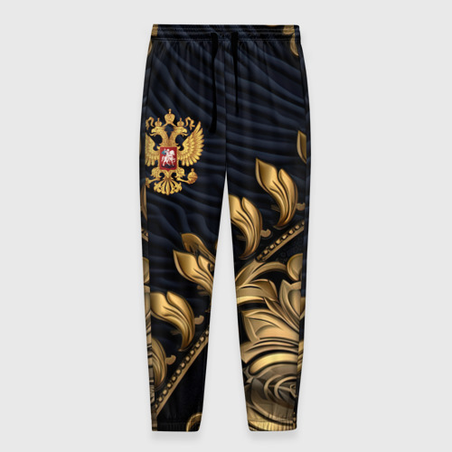 Мужские брюки 3D Золотой герб России лепнина, цвет 3D печать