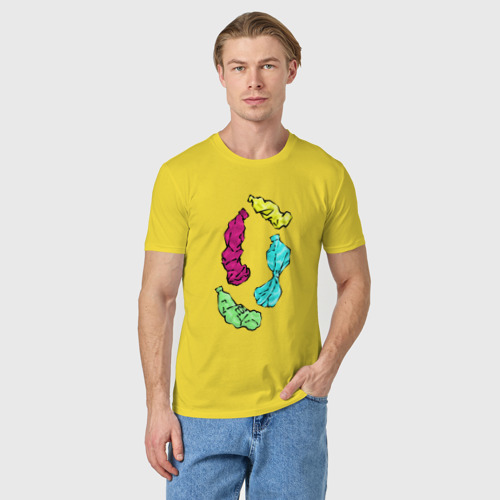 Мужская футболка хлопок Plastic bottles, цвет желтый - фото 3