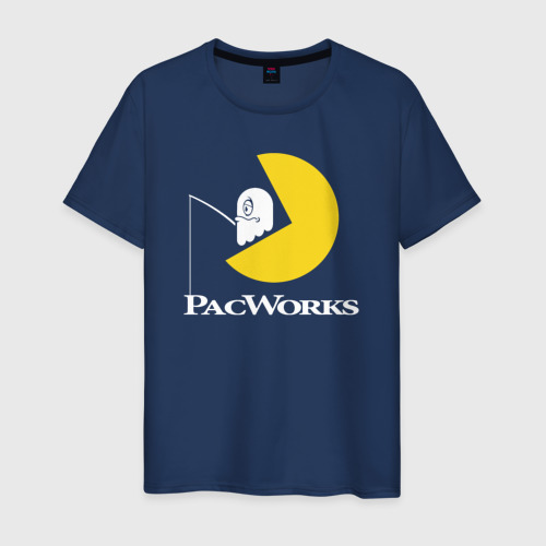Мужская футболка из хлопка с принтом Pac works, вид спереди №1
