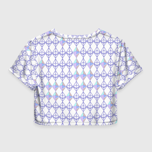 Женская футболка Crop-top 3D Криптовалюта Ethereum на белом, цвет 3D печать - фото 2