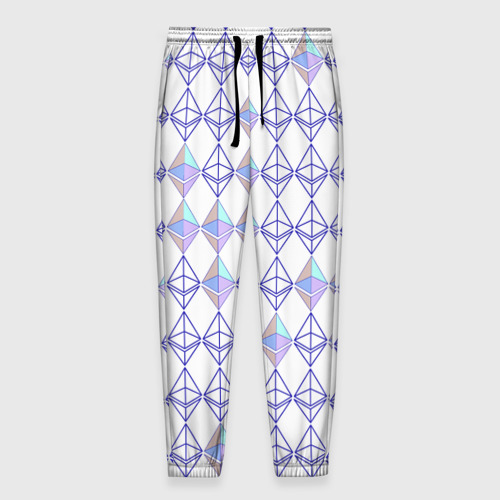 Мужские брюки 3D Криптовалюта Ethereum на белом, цвет 3D печать