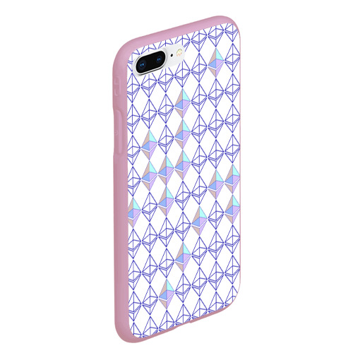 Чехол для iPhone 7Plus/8 Plus матовый Криптовалюта Ethereum на белом, цвет розовый - фото 3