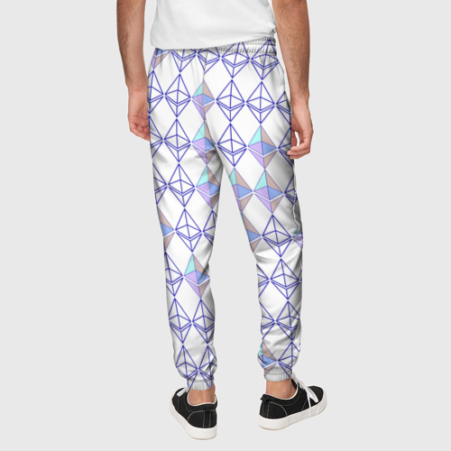 Мужские брюки 3D Криптовалюта Ethereum на белом, цвет 3D печать - фото 5