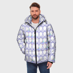 Мужская зимняя куртка 3D Криптовалюта Ethereum на белом - фото 2