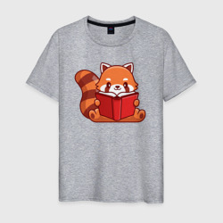 Красная панда с книгой – Футболка из хлопка с принтом купить со скидкой в -20%