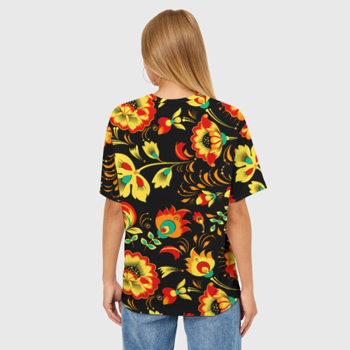 Женская футболка oversize 3D Символ - русская матрёшка, цвет 3D печать - фото 4