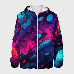 Мужская куртка 3D Яркая абстракция в кислотных цветах