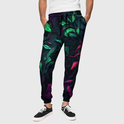 Яркая абстракция  в кислотных цветах – Мужские брюки 3D с принтом купить