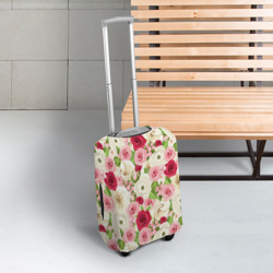 Чехол для чемодана 3D Фон с розами, лизиантусами и цветами лютика - фото 2