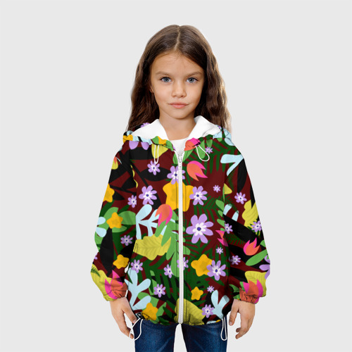 Детская куртка 3D Гавайская цветочная расцветка, цвет белый - фото 4