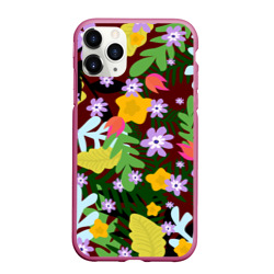 Чехол для iPhone 11 Pro Max матовый Гавайская цветочная расцветка