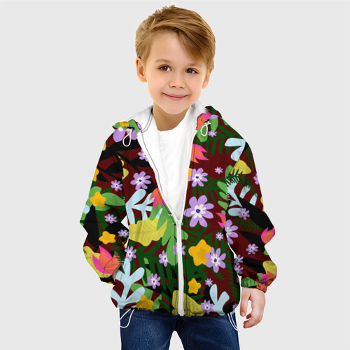 Детская куртка 3D Гавайская цветочная расцветка, цвет белый - фото 3