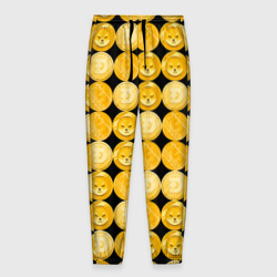 Мужские брюки 3D Золотые монеты Биткоин, Доджкоин, Шиба ину паттерном