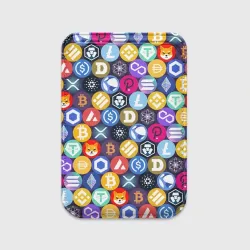 Картхолдер Magsafe магнитный Криптовалюта Биткоин, Эфириум, Тетхер, Солана паттерн