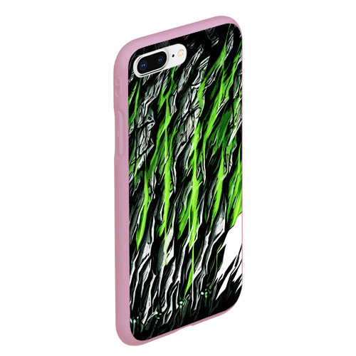 Чехол для iPhone 7Plus/8 Plus матовый с принтом Камень и зелёные полосы, вид сбоку #3